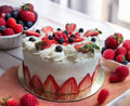 La empapada, tarta tres leches con fresas